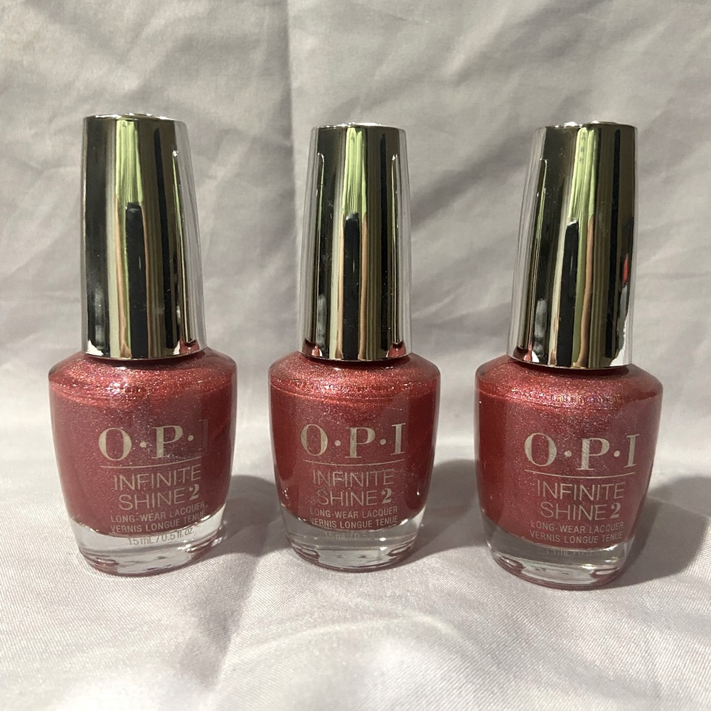 3 pack OPI Infinite Shine 2 Paint the Tinseltown Red